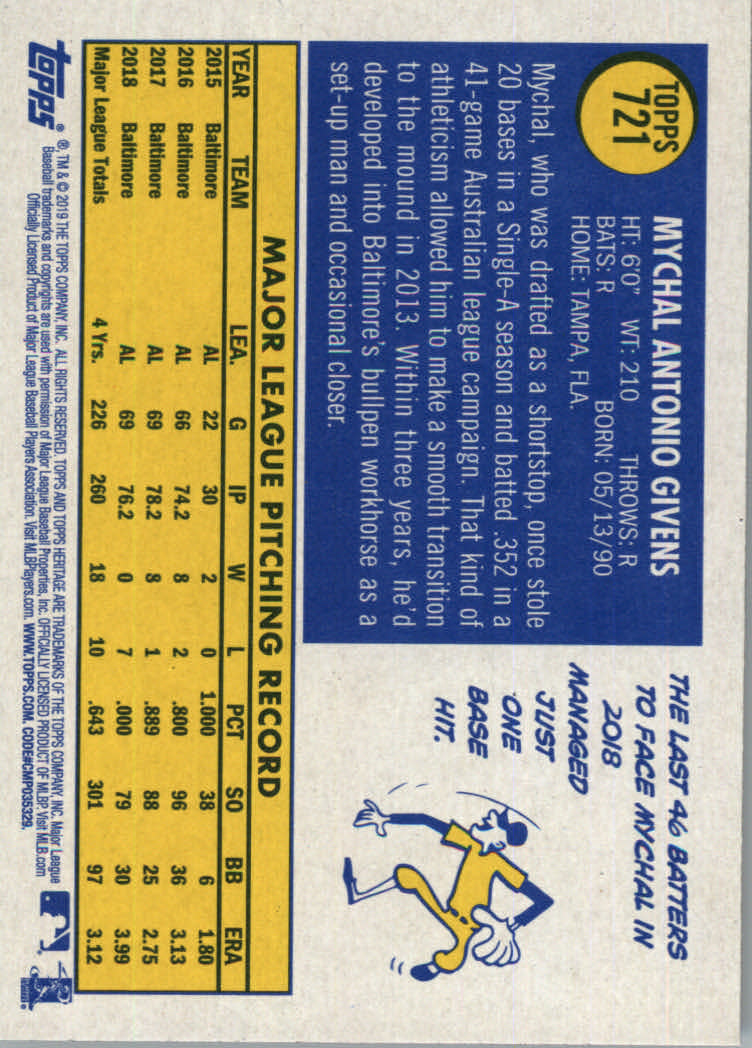 2019 Topps Heritage High Series Baseball Part 1 Main Set Cards #501 to #725 - Picture 425 of 431