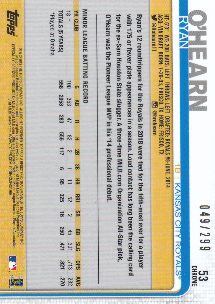 2019 Topps Chrome Baseball Part 4 Color Refractors and Variation Cards - Bild 63 von 75