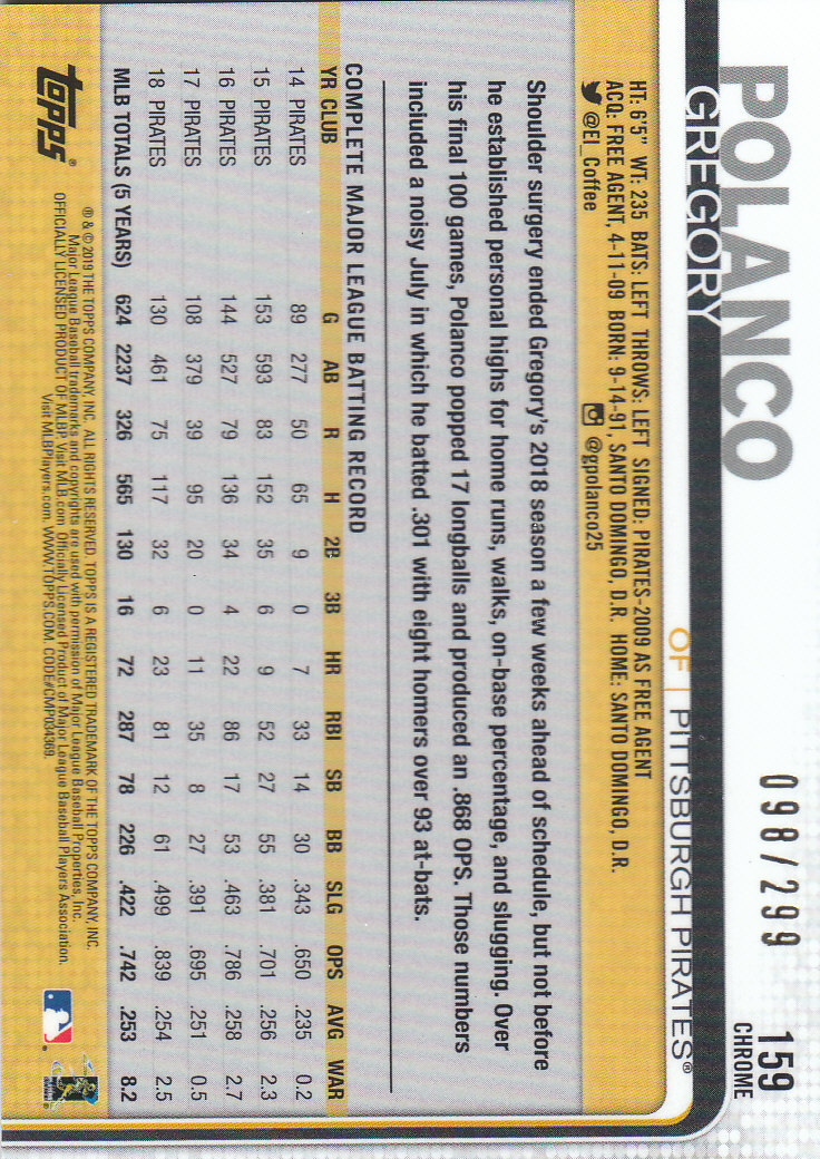 2019 Topps Chrome Baseball Part 4 Color Refractors and Variation Cards - Bild 73 von 75