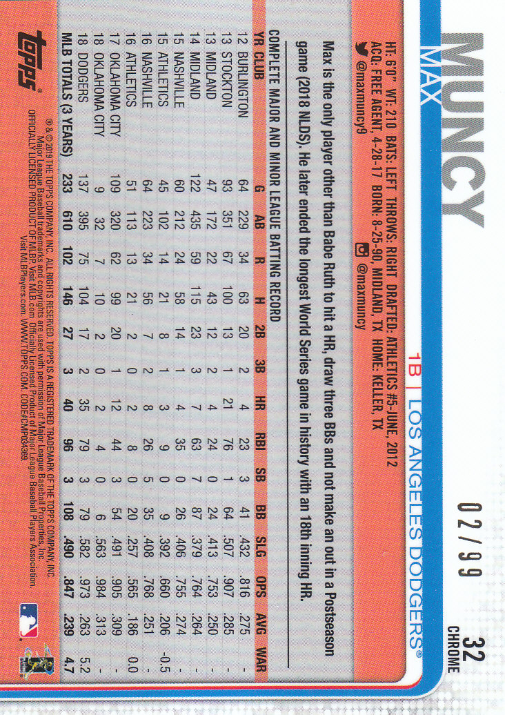 2019 Topps Chrome Baseball Part 4 Color Refractors and Variation Cards - Bild 19 von 75