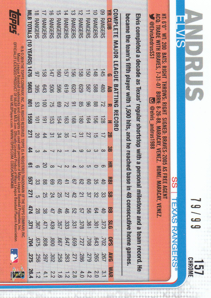 2019 Topps Chrome Baseball Part 4 Color Refractors and Variation Cards - Bild 29 von 75