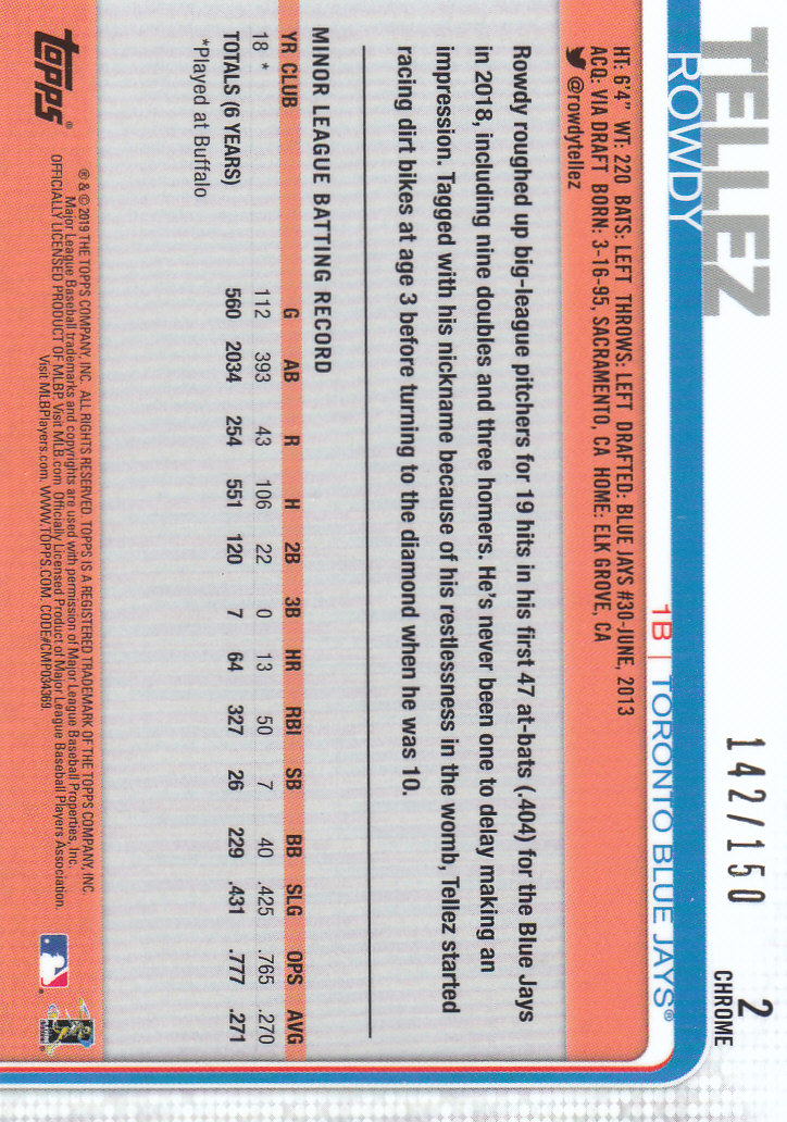 2019 Topps Chrome Baseball Part 4 Color Refractors and Variation Cards - Bild 3 von 75