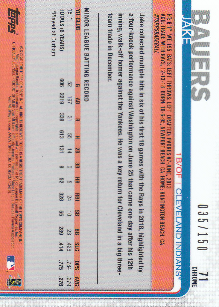 2019 Topps Chrome Baseball Part 4 Color Refractors and Variation Cards - Bild 5 von 75