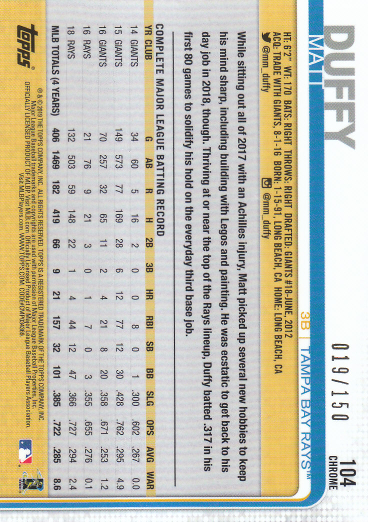 2019 Topps Chrome Baseball Part 4 Color Refractors and Variation Cards - Bild 7 von 75