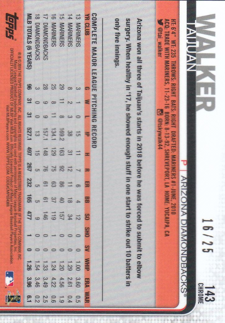 2019 Topps Chrome Baseball Part 4 Color Refractors and Variation Cards - Bild 55 von 75