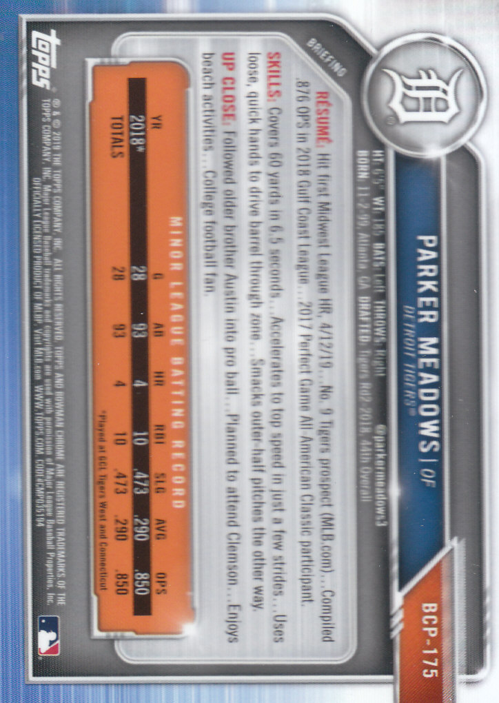 2019 Bowman Chrome Baseball "Prospects" Insert Cards #BCP1 to #BCP250 - Picture 263 of 353
