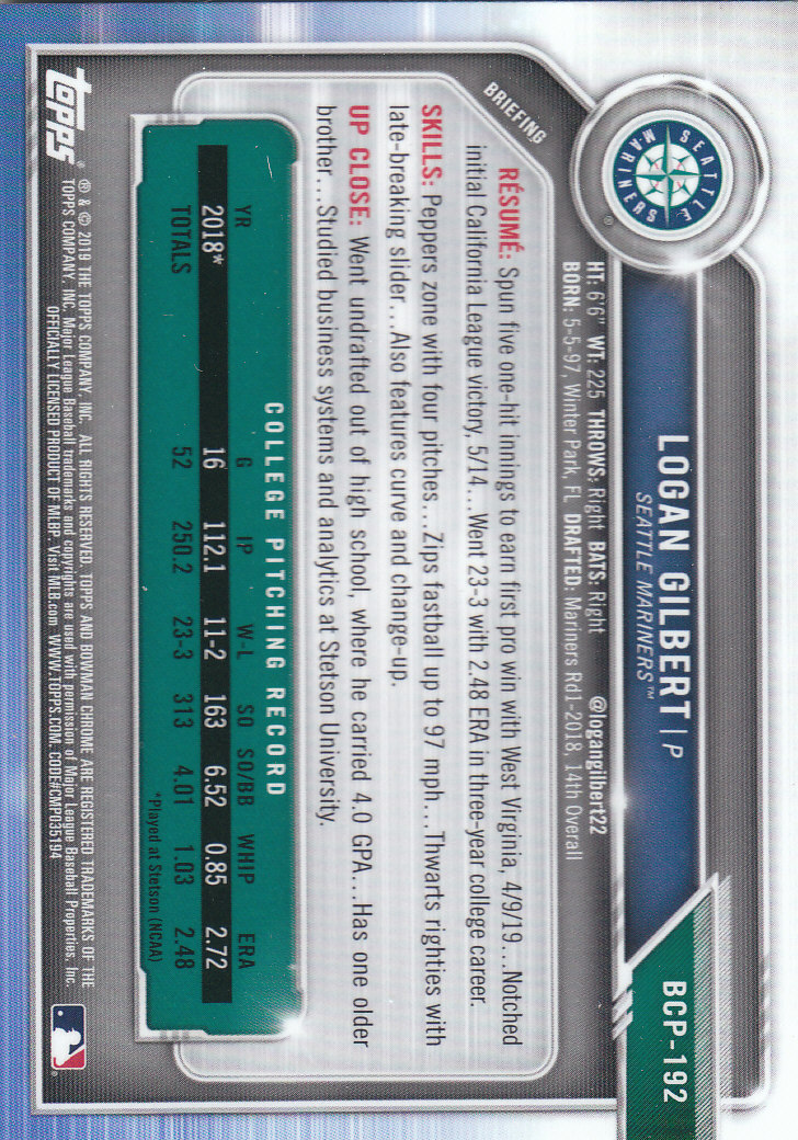 2019 Bowman Chrome Baseball "Prospects" Insert Cards #BCP1 to #BCP250 - Picture 283 of 353