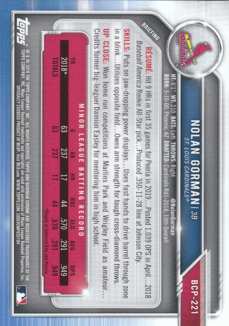 2019 Bowman Chrome Baseball "Prospects" Insert Cards #BCP1 to #BCP250 - Picture 321 of 353