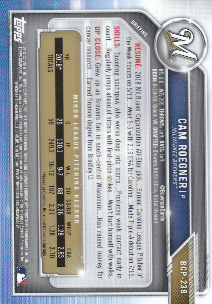 2019 Bowman Chrome Baseball "Prospects" Insert Cards #BCP1 to #BCP250 - Picture 341 of 353