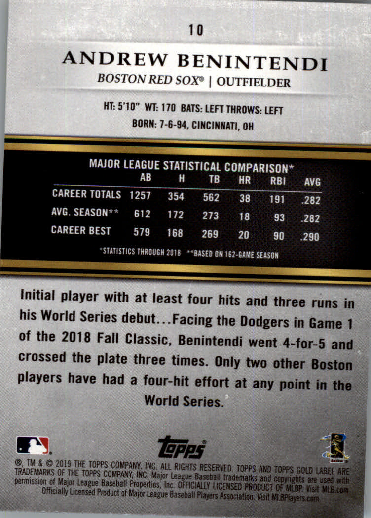 2019 Topps Gold Label Baseball Part 2 Class 2 Main Set and Parallel Cards - Picture 15 of 159