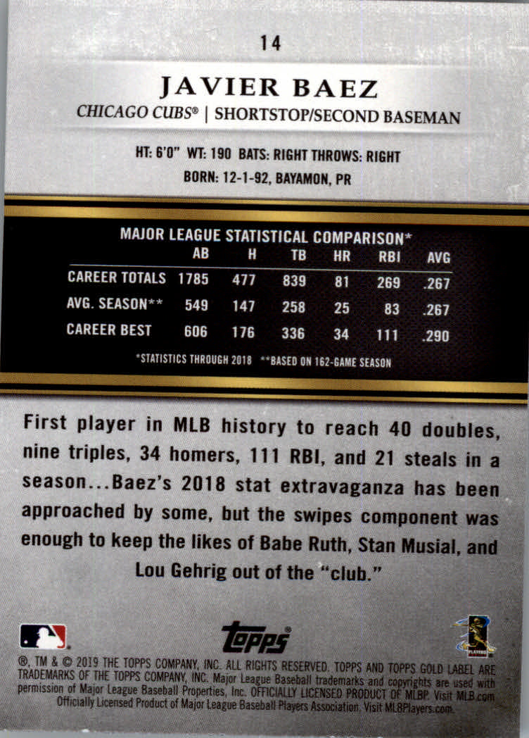 2019 Topps Gold Label Baseball Part 2 Class 2 Main Set and Parallel Cards - Picture 17 of 159