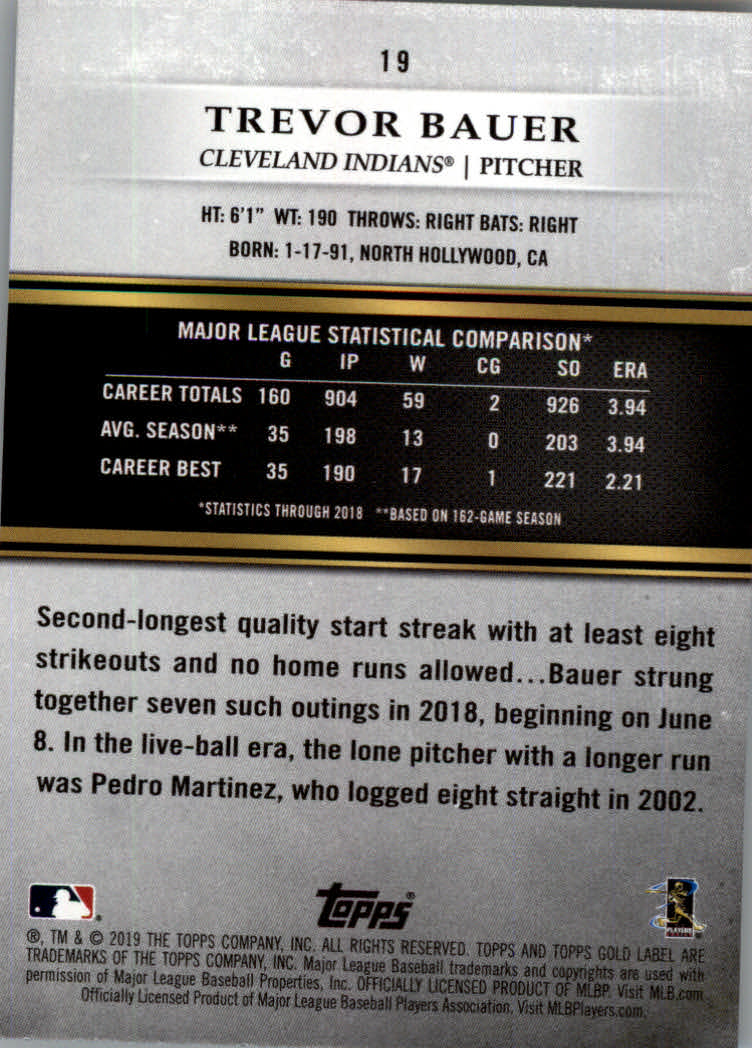 2019 Topps Gold Label Baseball Part 2 Class 2 Main Set and Parallel Cards - Picture 21 of 159