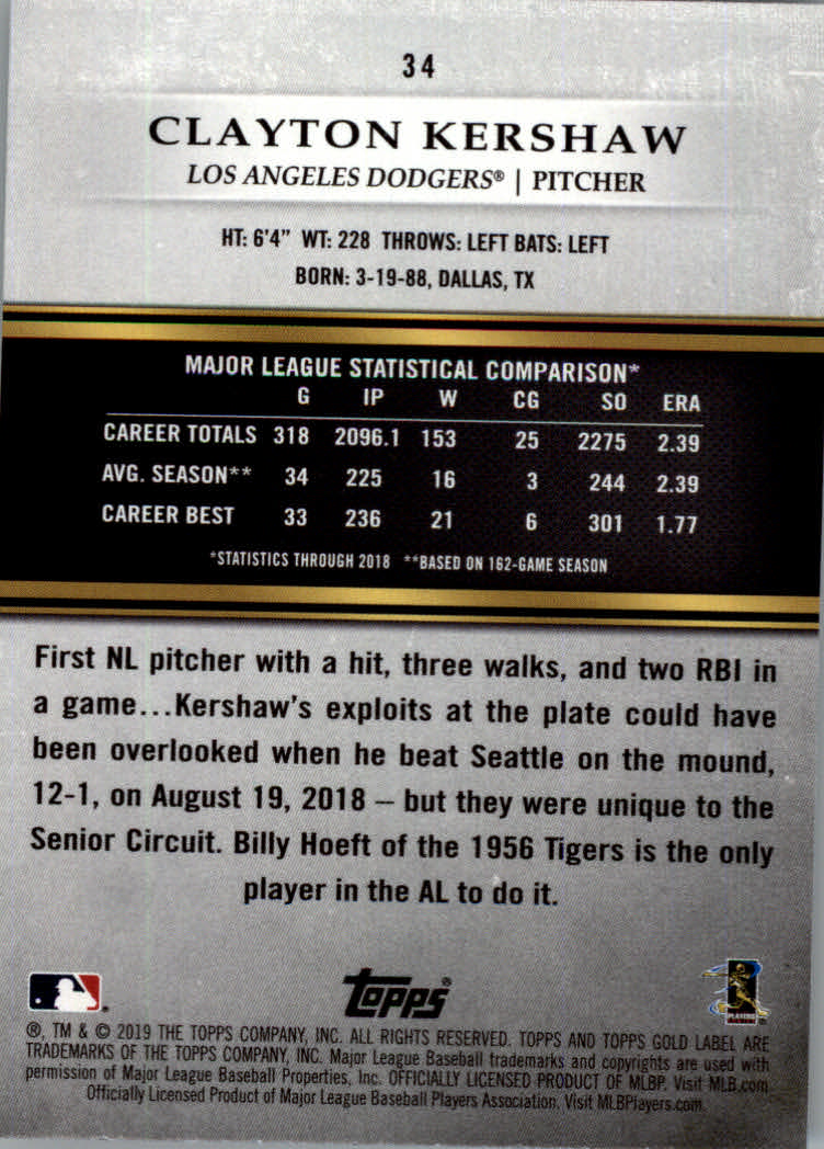 2019 Topps Gold Label Baseball Part 2 Class 2 Main Set and Parallel Cards - Picture 43 of 159