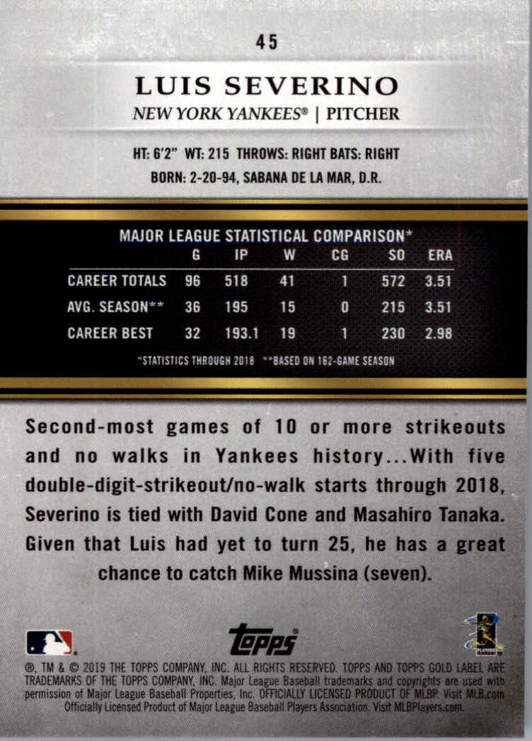 2019 Topps Gold Label Baseball Part 2 Class 2 Main Set and Parallel Cards - Picture 57 of 159