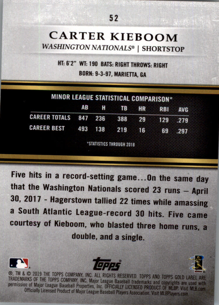2019 Topps Gold Label Baseball Part 2 Class 2 Main Set and Parallel Cards - Picture 67 of 159
