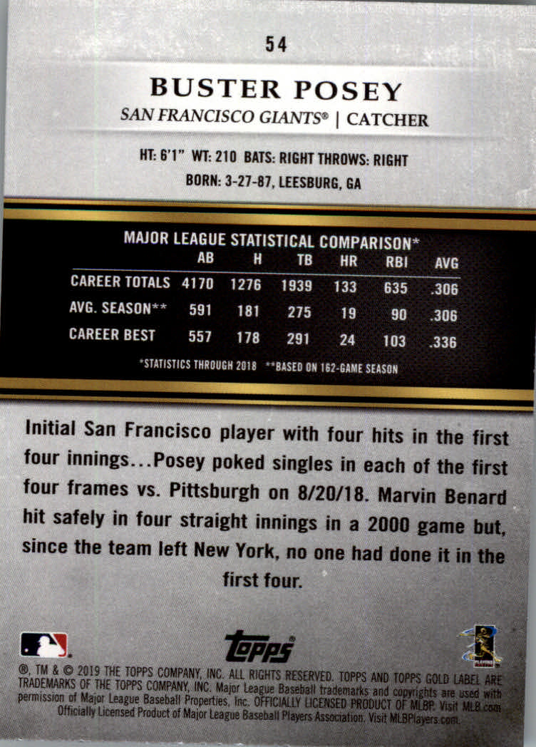 2019 Topps Gold Label Baseball Part 2 Class 2 Main Set and Parallel Cards - Picture 69 of 159
