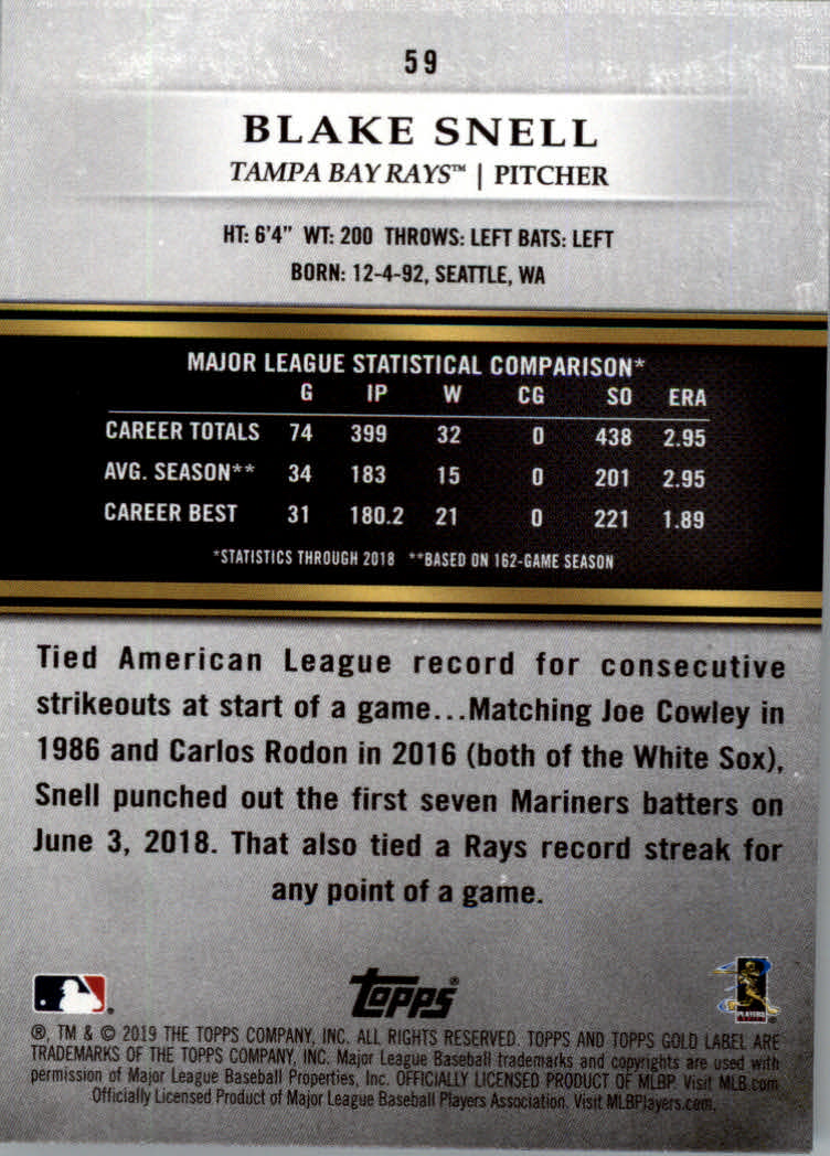 2019 Topps Gold Label Baseball Part 2 Class 2 Main Set and Parallel Cards - Picture 73 of 159