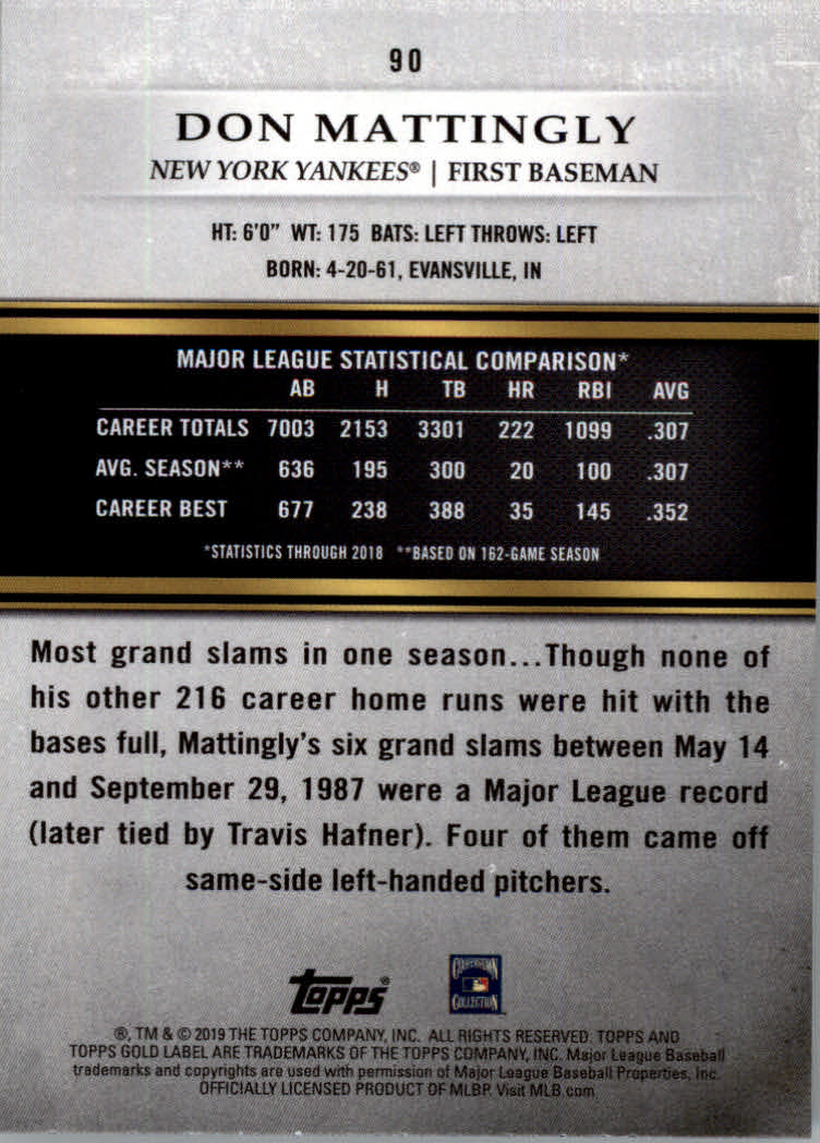 2019 Topps Gold Label Baseball Part 2 Class 2 Main Set and Parallel Cards - Picture 113 of 159