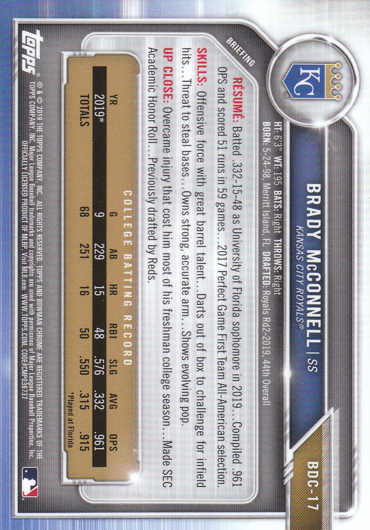 2019 Bowman Chrome Draft Baseball Part 1 Main Set Cards #BDC1 to #BDC200 - Picture 33 of 383