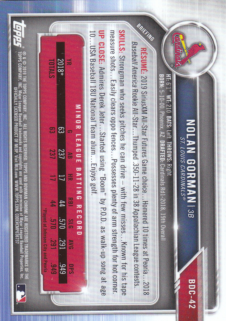 2019 Bowman Chrome Draft Baseball Part 1 Main Set Cards #BDC1 to #BDC200 - Picture 83 of 383