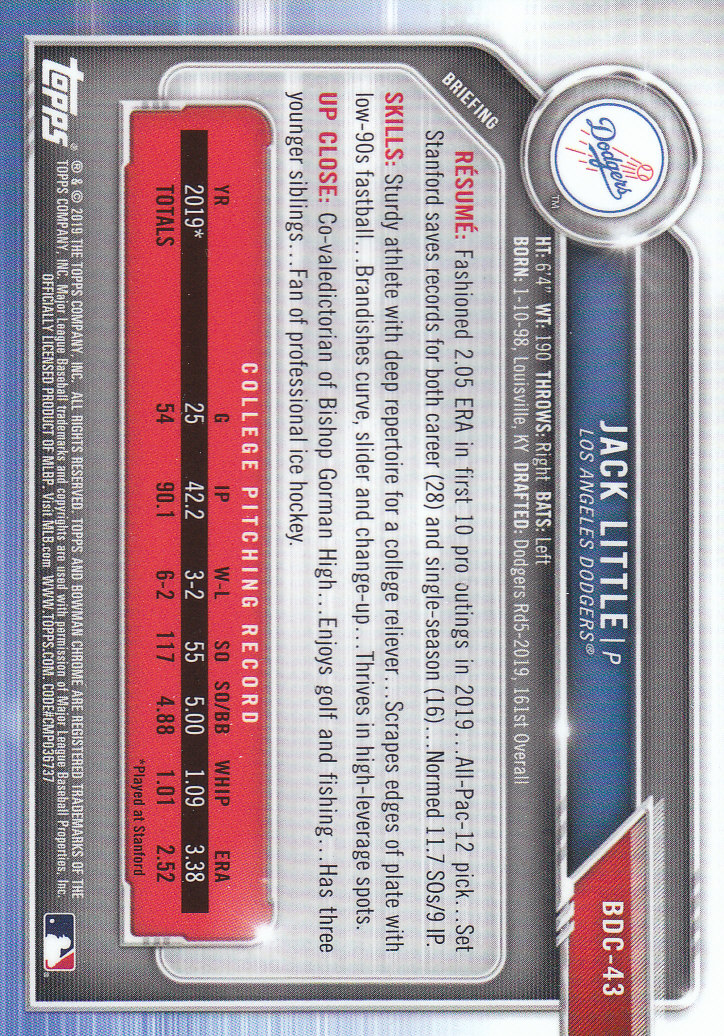 2019 Bowman Chrome Draft Baseball Part 1 Main Set Cards #BDC1 to #BDC200 - Picture 85 of 383