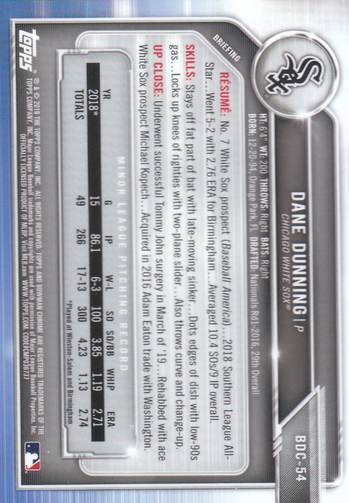 2019 Bowman Chrome Draft Baseball Part 1 Main Set Cards #BDC1 to #BDC200 - Picture 107 of 383
