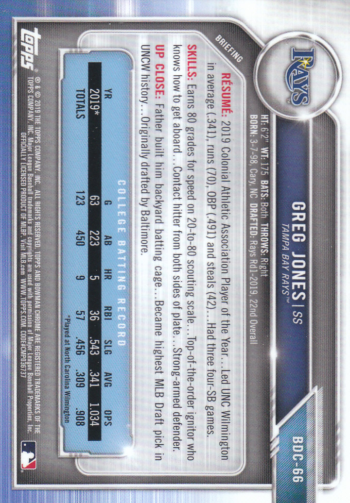2019 Bowman Chrome Draft Baseball Part 1 Main Set Cards #BDC1 to #BDC200 - Picture 127 of 383