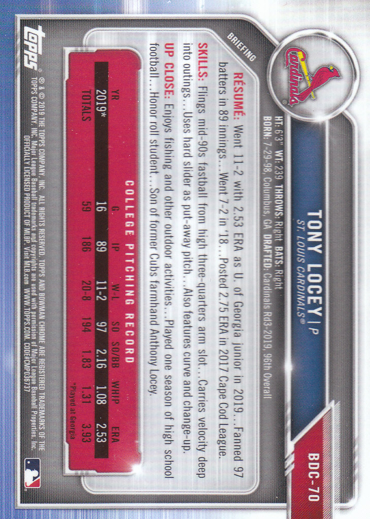 2019 Bowman Chrome Draft Baseball Part 1 Main Set Cards #BDC1 to #BDC200 - Picture 135 of 383