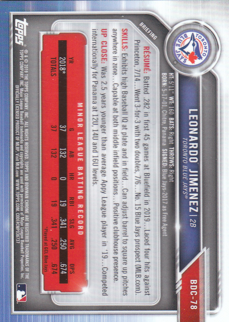 2019 Bowman Chrome Draft Baseball Part 1 Main Set Cards #BDC1 to #BDC200 - Picture 151 of 383