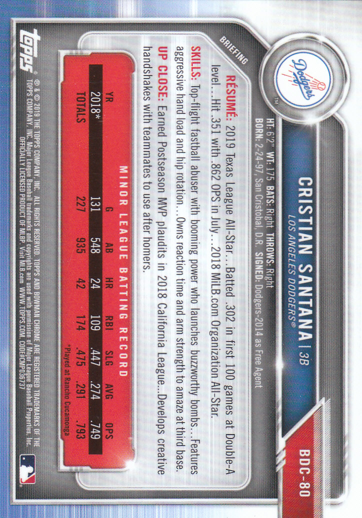 2019 Bowman Chrome Draft Baseball Part 1 Main Set Cards #BDC1 to #BDC200 - Picture 155 of 383