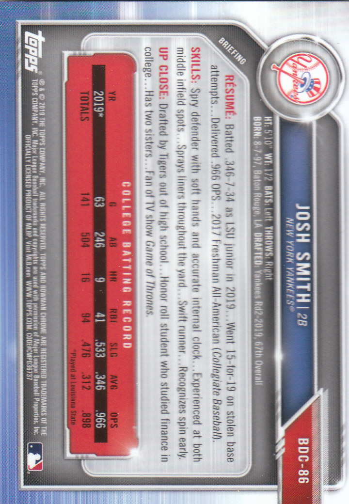 2019 Bowman Chrome Draft Baseball Part 1 Main Set Cards #BDC1 to #BDC200 - Picture 167 of 383