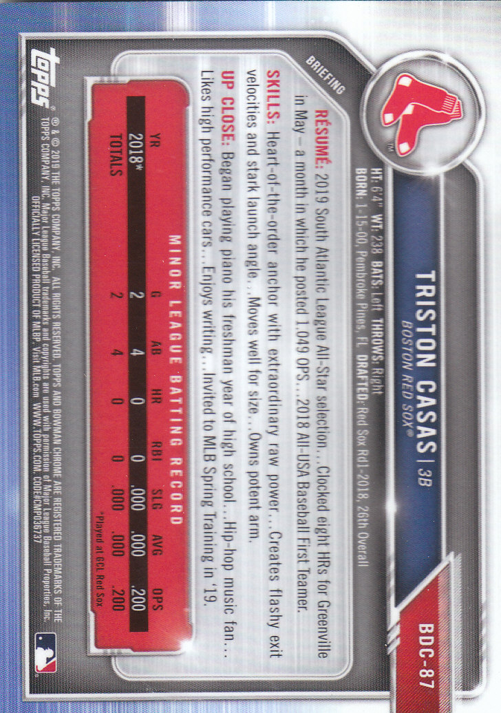 2019 Bowman Chrome Draft Baseball Part 1 Main Set Cards #BDC1 to #BDC200 - Picture 169 of 383