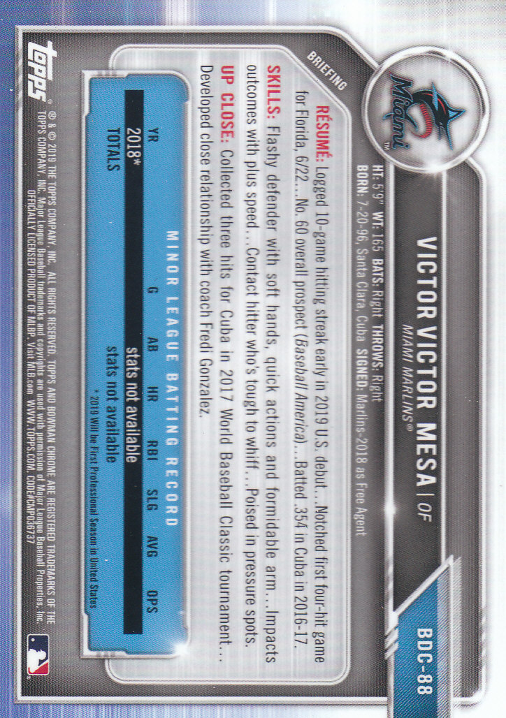 2019 Bowman Chrome Draft Baseball Part 1 Main Set Cards #BDC1 to #BDC200 - Picture 171 of 383