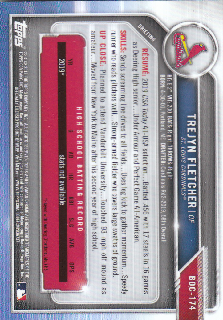 2019 Bowman Chrome Draft Baseball Part 1 Main Set Cards #BDC1 to #BDC200 - Picture 333 of 383
