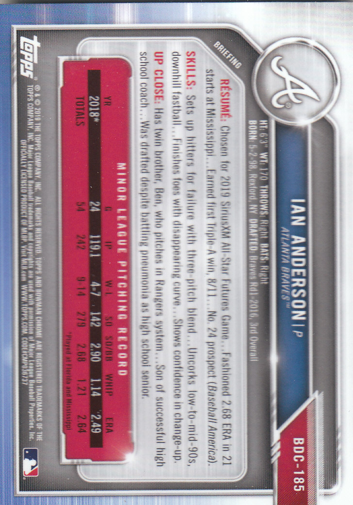 2019 Bowman Chrome Draft Baseball Part 1 Main Set Cards #BDC1 to #BDC200 - Picture 355 of 383