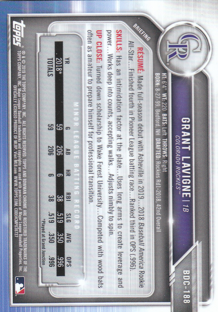2019 Bowman Chrome Draft Baseball Part 1 Main Set Cards #BDC1 to #BDC200 - Picture 359 of 383