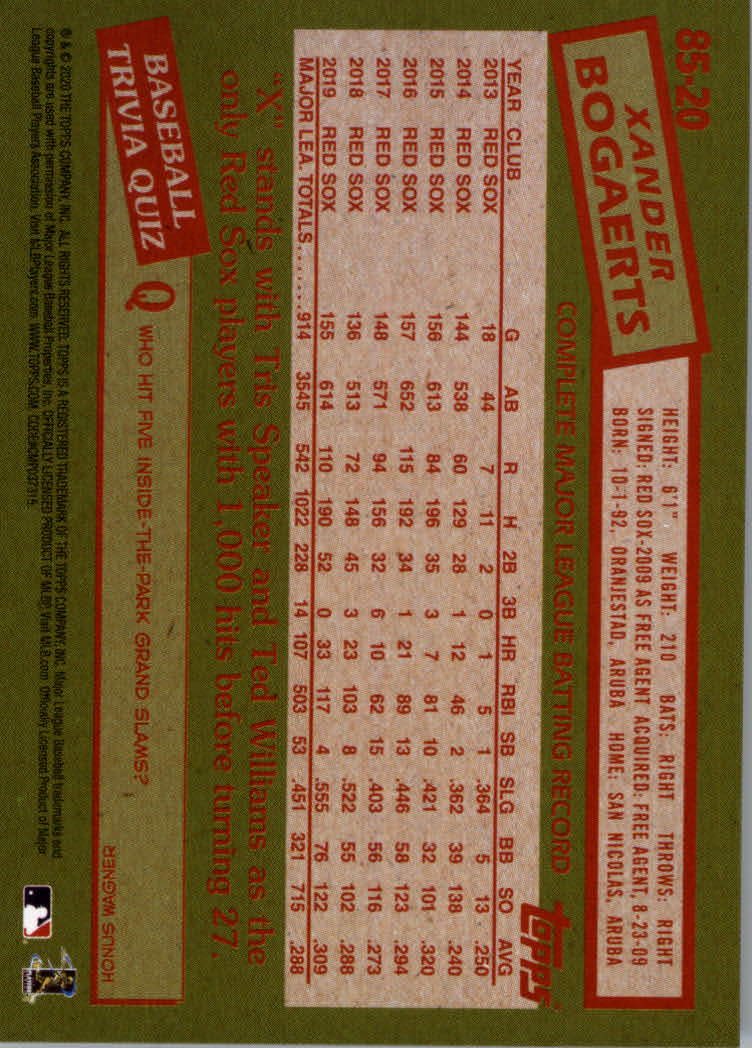 2020 Topps Baseball '85 Topps Series 1 Insert - Parallel - Relic Cards - Picture 7 of 43