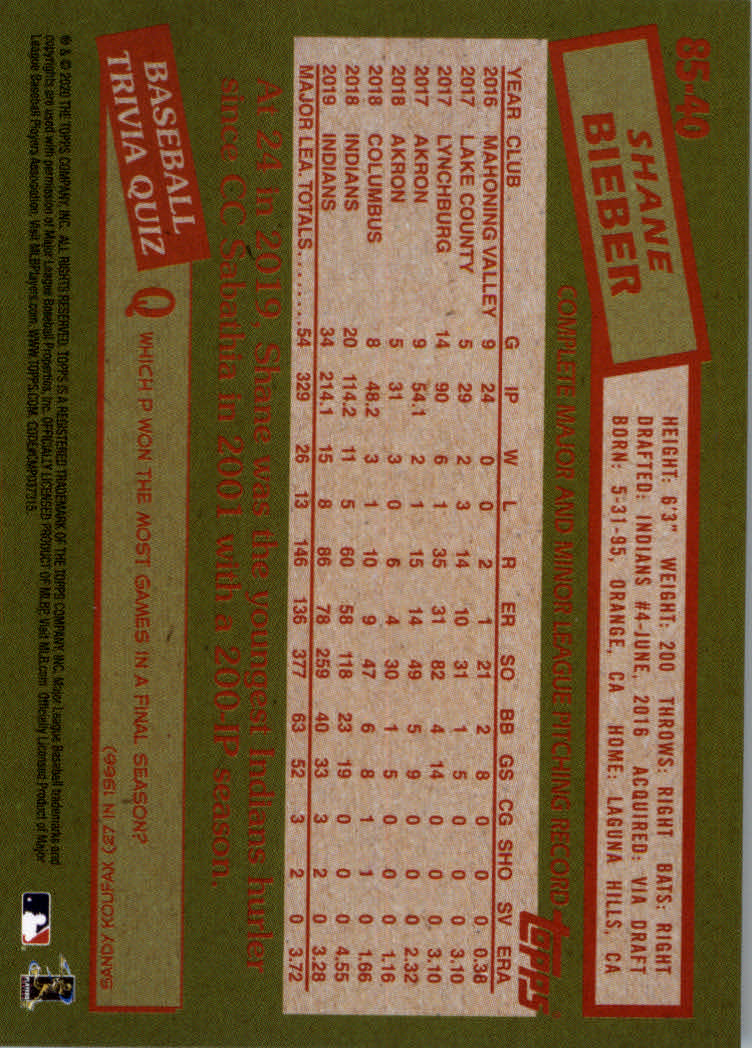 2020 Topps Baseball '85 Topps Series 1 Insert - Parallel - Relic Cards - Picture 11 of 43