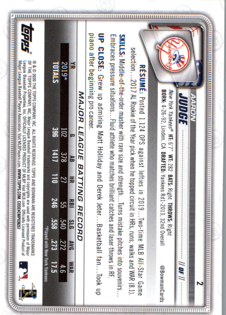 2020 Bowman Baseball (Paper) Part 1 Main Set Cards #1 to #100 Rookies and Vets - Picture 5 of 193