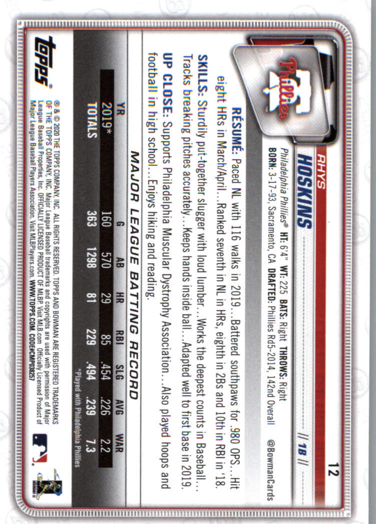 2020 Bowman Baseball (Paper) Part 1 Main Set Cards #1 to #100 Rookies and Vets - Picture 25 of 193