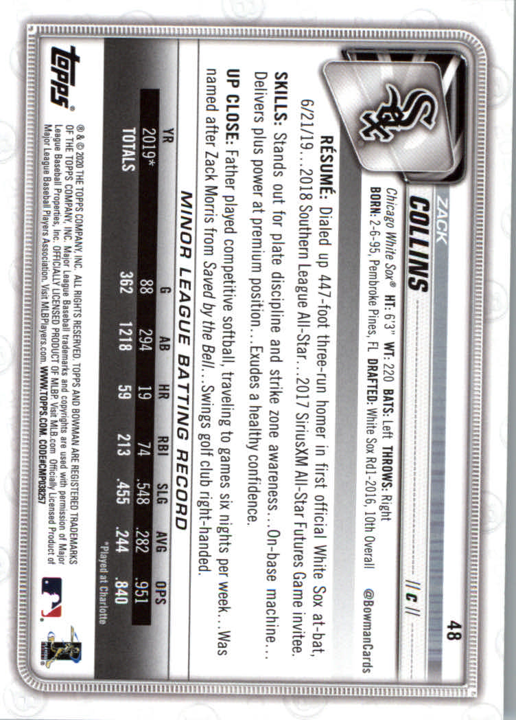 2020 Bowman Baseball (Paper) Part 1 Main Set Cards #1 to #100 Rookies and Vets - Picture 91 of 193