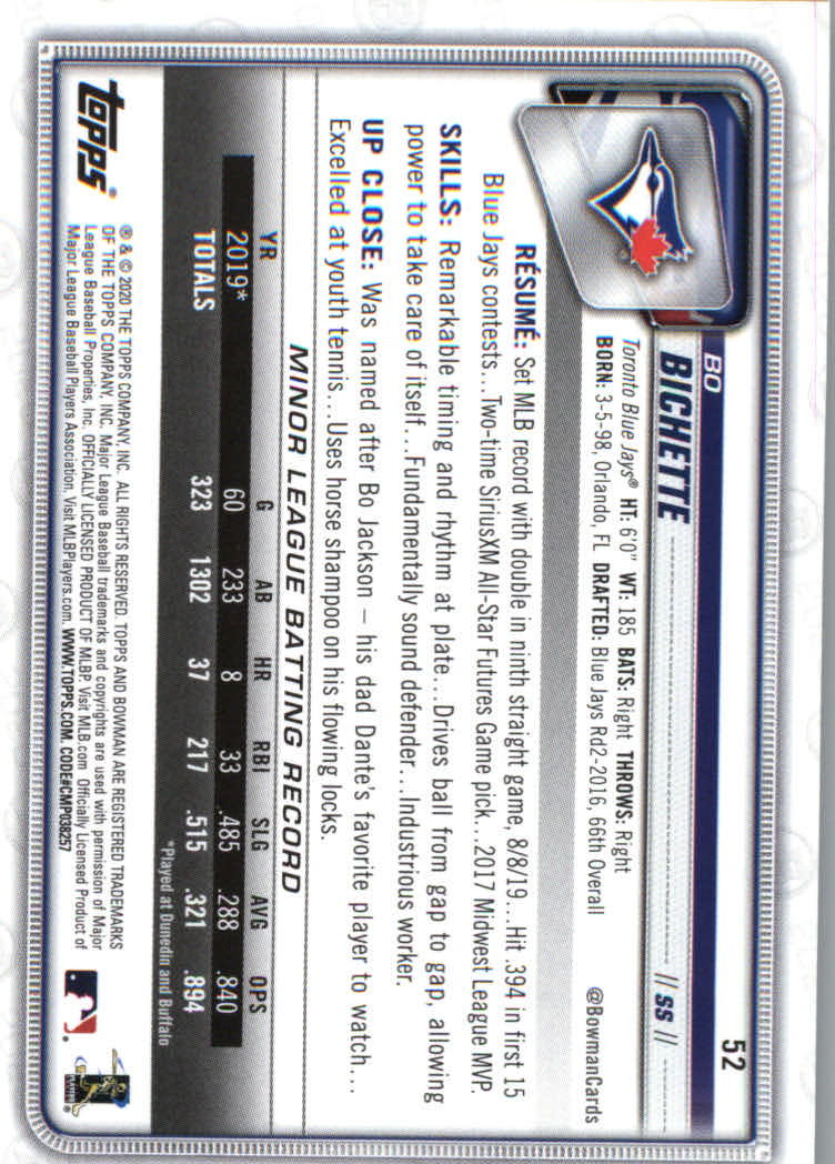 2020 Bowman Baseball (Paper) Part 1 Main Set Cards #1 to #100 Rookies and Vets - Picture 99 of 193