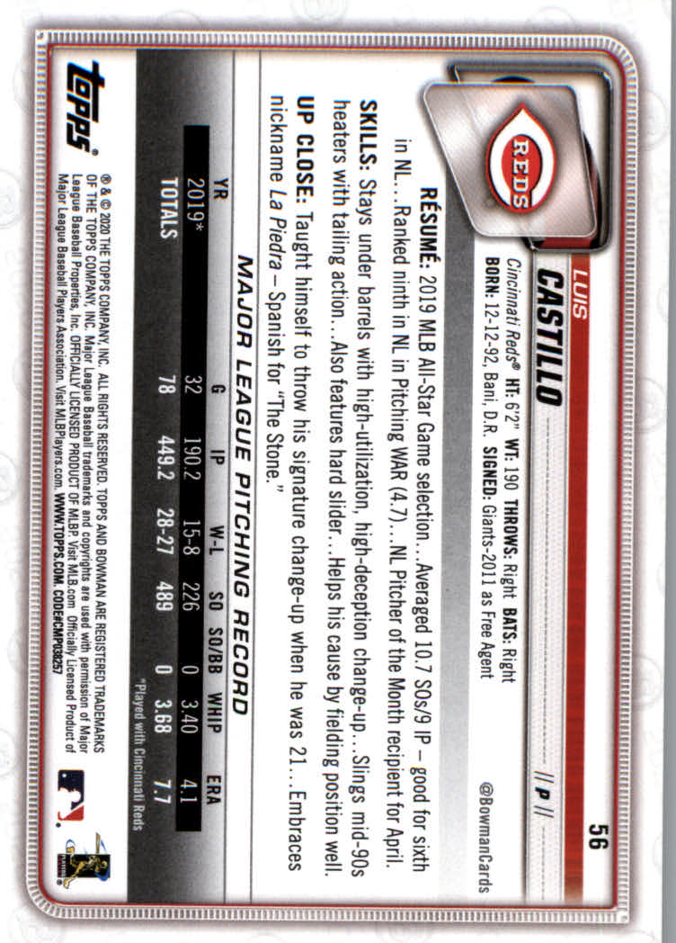 2020 Bowman Baseball (Paper) Part 1 Main Set Cards #1 to #100 Rookies and Vets - Picture 107 of 193