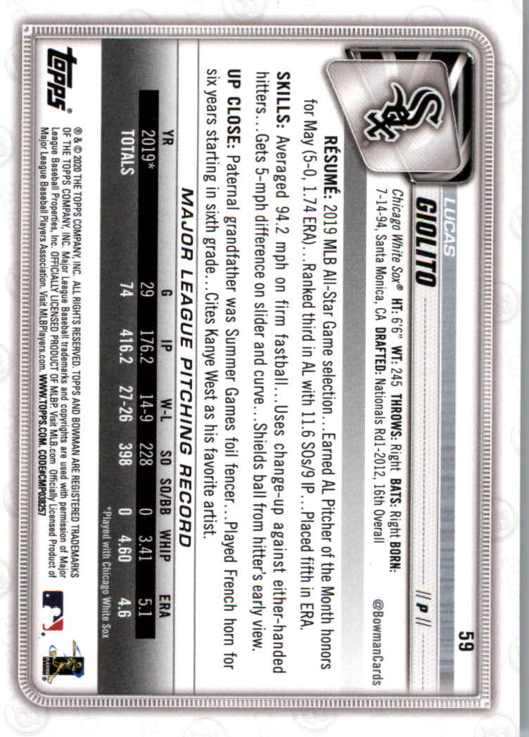 2020 Bowman Baseball (Paper) Part 1 Main Set Cards #1 to #100 Rookies and Vets - Picture 113 of 193