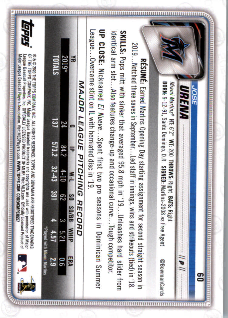 2020 Bowman Baseball (Paper) Part 1 Main Set Cards #1 to #100 Rookies and Vets - Picture 115 of 193