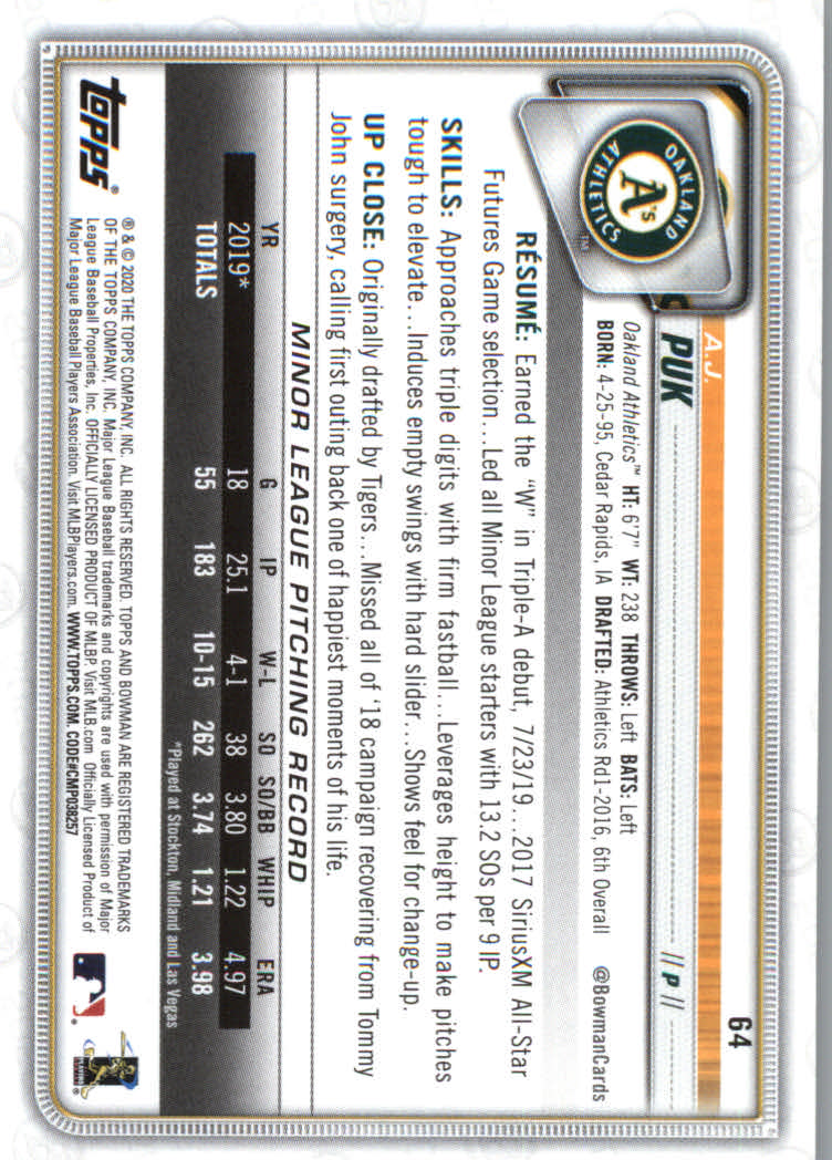 2020 Bowman Baseball (Paper) Part 1 Main Set Cards #1 to #100 Rookies and Vets - Picture 123 of 193