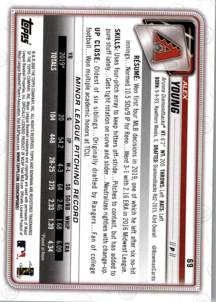 2020 Bowman Baseball (Paper) Part 1 Main Set Cards #1 to #100 Rookies and Vets - Picture 133 of 193