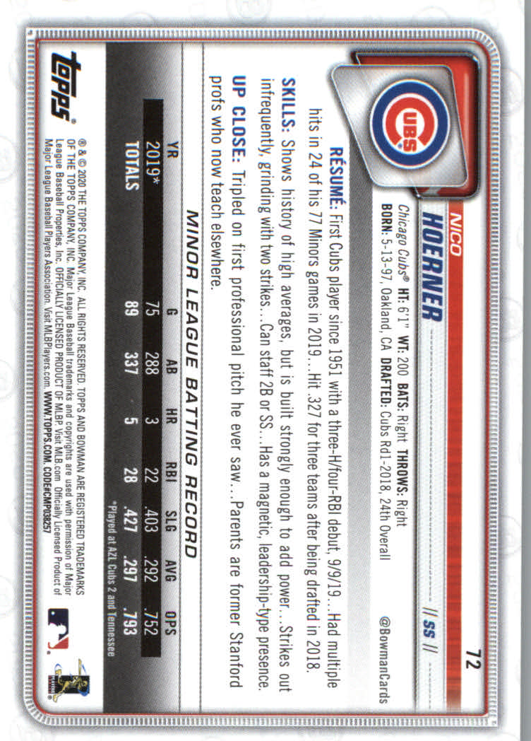 2020 Bowman Baseball (Paper) Part 1 Main Set Cards #1 to #100 Rookies and Vets - Picture 139 of 193