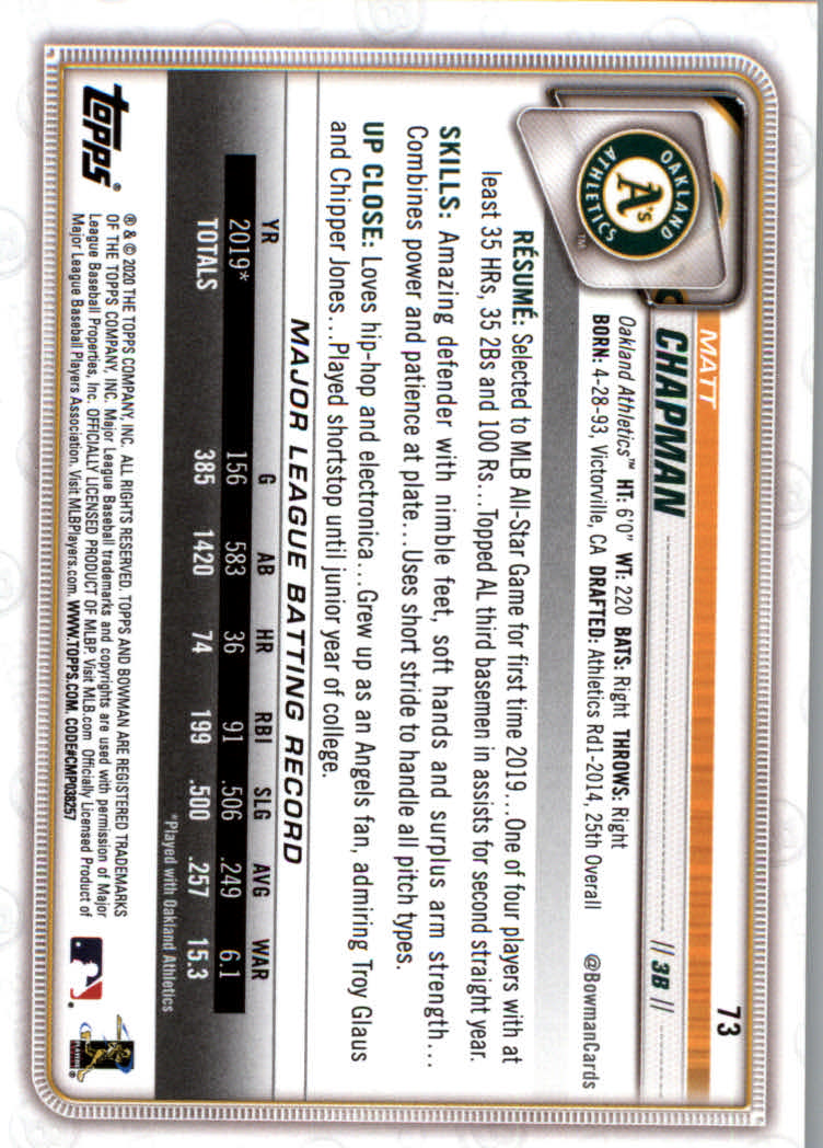 2020 Bowman Baseball (Paper) Part 1 Main Set Cards #1 to #100 Rookies and Vets - Picture 141 of 193