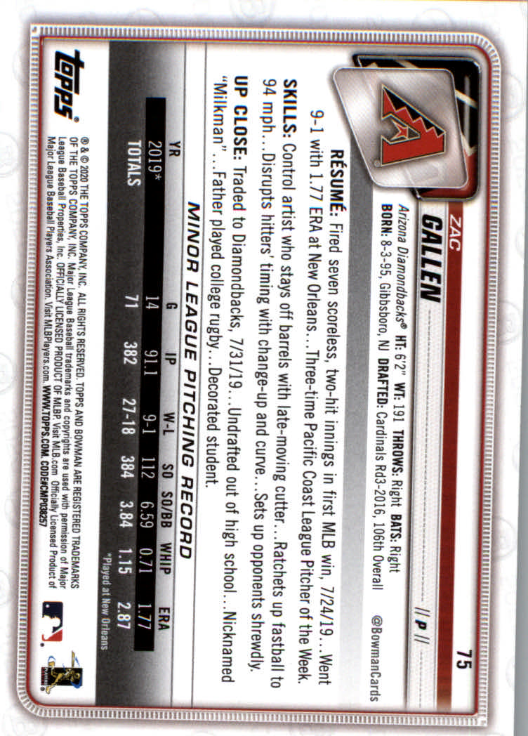 2020 Bowman Baseball (Paper) Part 1 Main Set Cards #1 to #100 Rookies and Vets - Picture 145 of 193